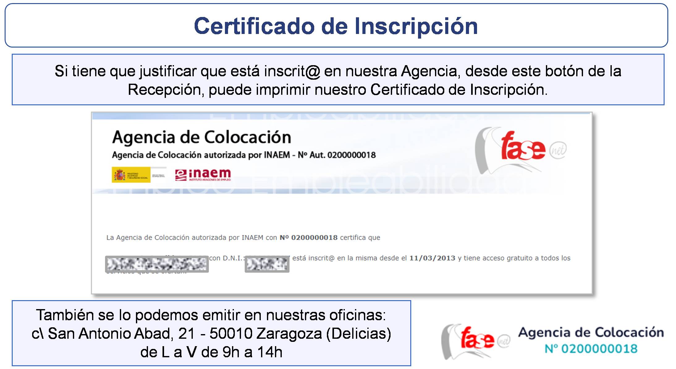 Certificado de Inscripción